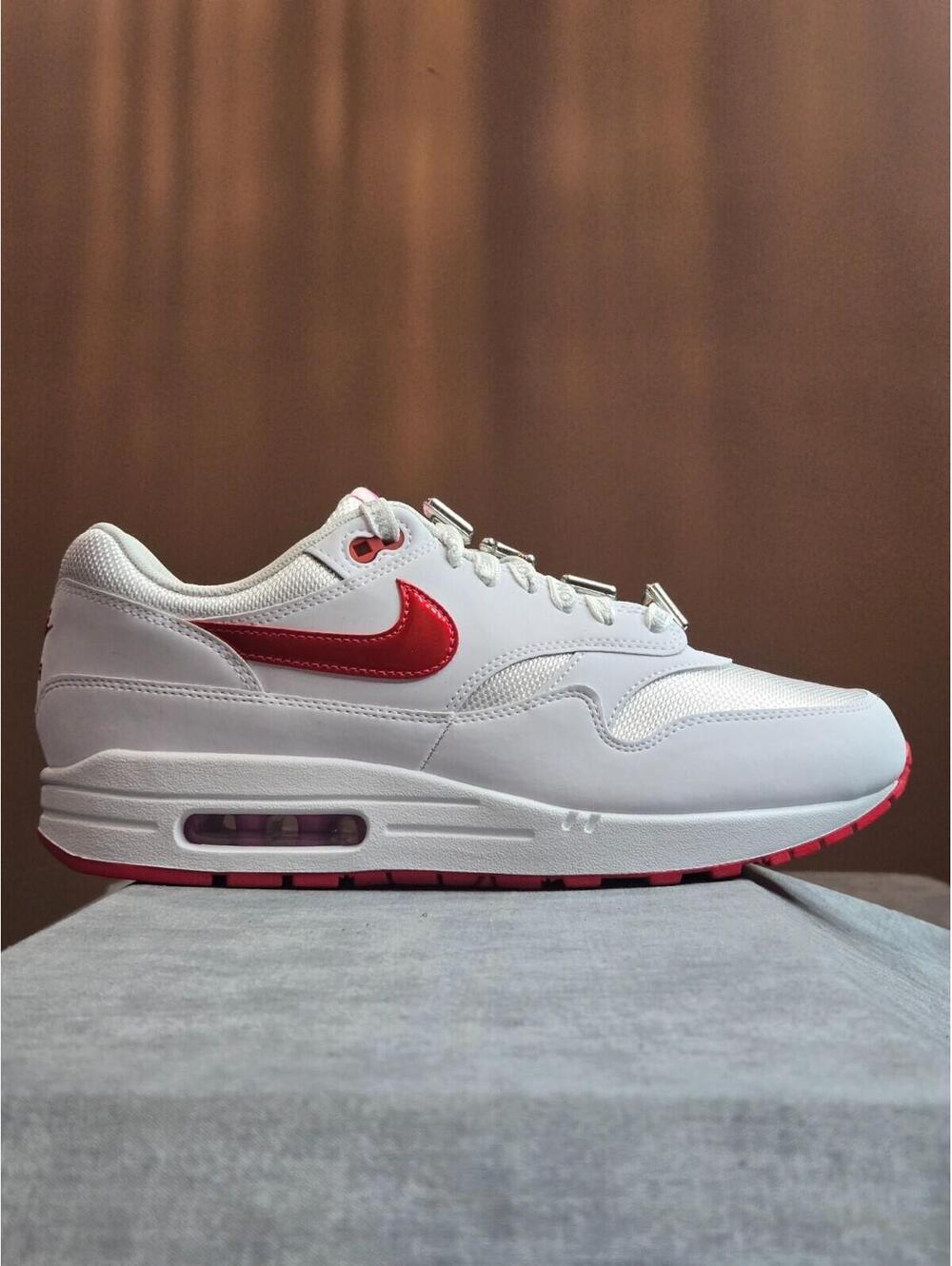 Nike Air Max 1 PRM White/University Red (HV2303 100) Valentine's Day 10M 11.5W